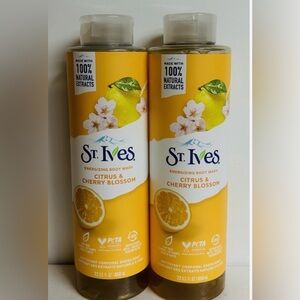 2 St. Ives Citrus & Cherry Blossom Body Wash - NEW